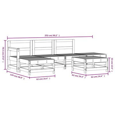 vidaXL 6-delige Loungeset massief grenenhout