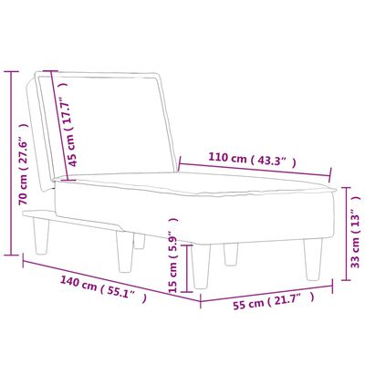 vidaXL Chaise longue fluweel donkergroen