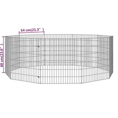 vidaXL Dierenverblijf 10 panelen 54x60 cm gegalvaniseerd ijzer