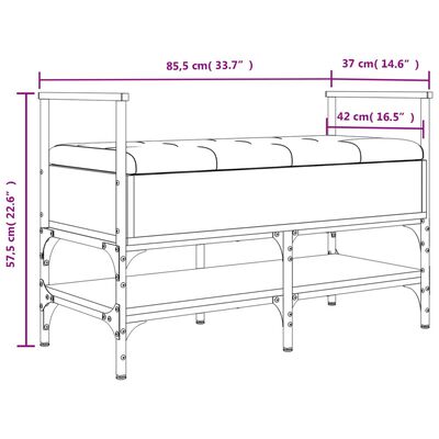 vidaXL Schoenenbank 85,5x42x57,5 cm bewerkt hout grijs sonoma