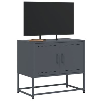 vidaXL Tv-meubel 68,5x39x60,5 cm staal antracietkleurig