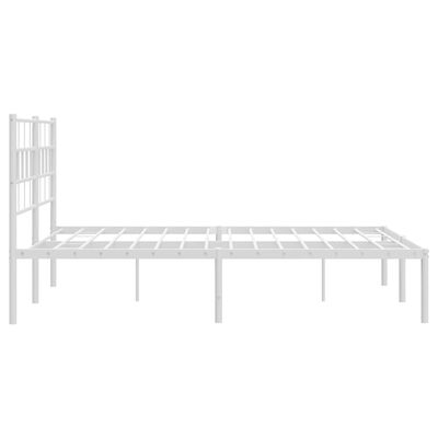 vidaXL Bedframe met hoofdbord metaal wit 120x200 cm