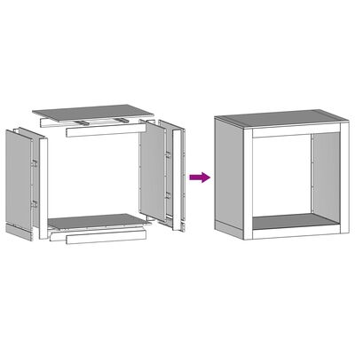 vidaXL Haardhoutrek 60x40x60 cm gegalvaniseerd staal