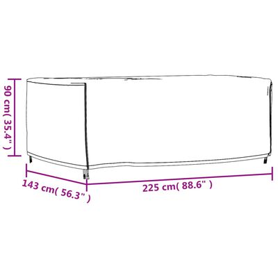 vidaXL Tuinmeubelhoes waterdicht 420D 225x143x90 cm zwart