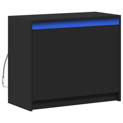 vidaXL Dressoir met LED 72x34x61 cm bewerkt hout zwart