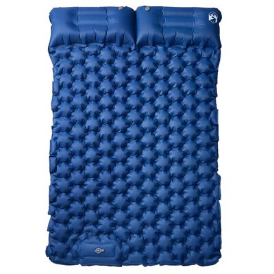 vidaXL Kampeermatras met kussens zelfopblazend 2-persoons marineblauw