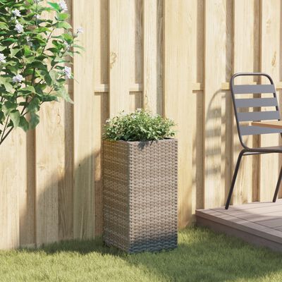 vidaXL Plantenbak 30x30x60 cm poly rattan grijs