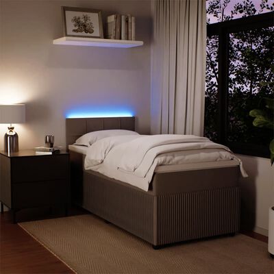 vidaXL Boxspring met matras fluweel lichtgrijs 90x200 cm