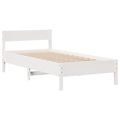 vidaXL Bedframe zonder matras massief grenenhout wit 90x200 cm