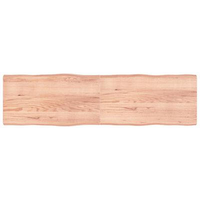 vidaXL Tafelblad natuurlijke rand 220x60x(2-6)cm eikenhout lichtbruin