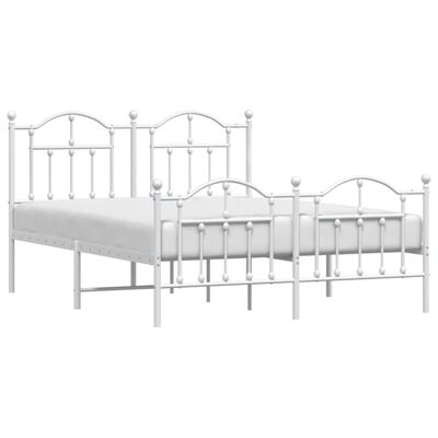 vidaXL Bedframe met hoofd- en voeteneinde metaal wit 140x200 cm