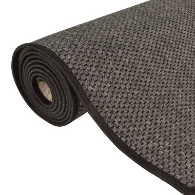 vidaXL Tapijtloper 80x300 cm sisal-look antracietkleurig