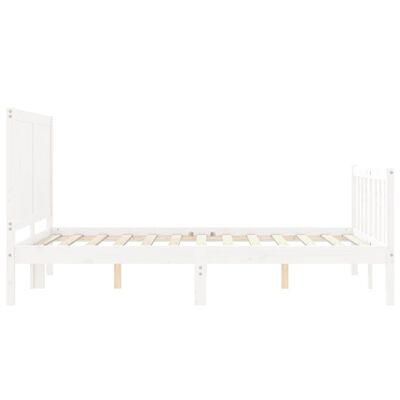 vidaXL Bedframe zonder matras massief grenenhout wit 140x190 cm