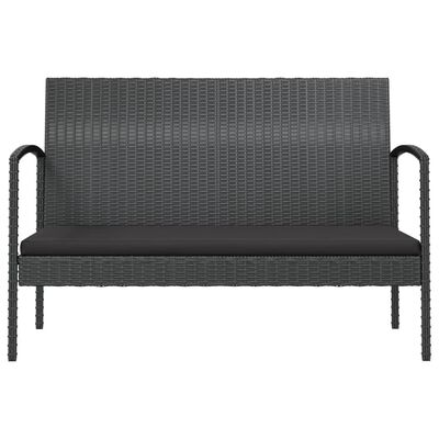 vidaXL 16-delige Loungeset met kussens poly rattan zwart