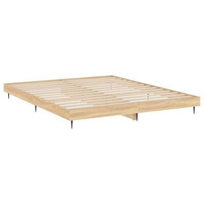 vidaXL Bedframe bewerkt hout sonoma eikenkleurig 200x200 cm