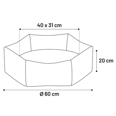 FLAMINGO Hondenmand met rits Ziva hexagonaal 60x20 cm terracottakleur