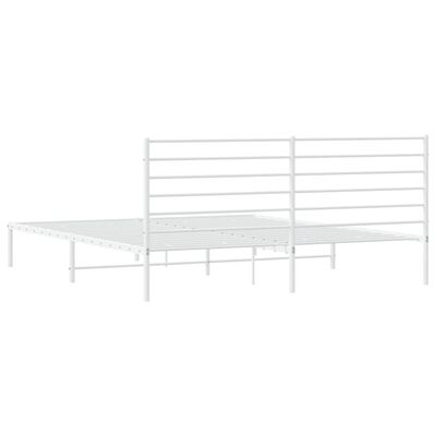 vidaXL Bedframe met hoofdbord metaal wit 200x200 cm