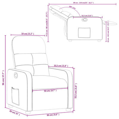 vidaXL Fauteuil verstelbaar stof donkergrijs