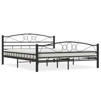 vidaXL Bedframe staal zwart 160x200 cm