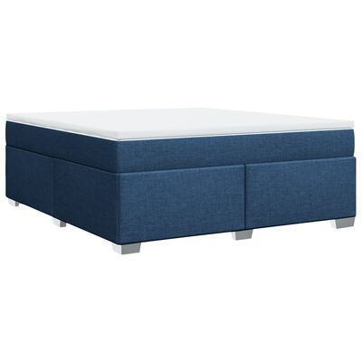 vidaXL Boxspring met matras stof blauw 180x200 cm