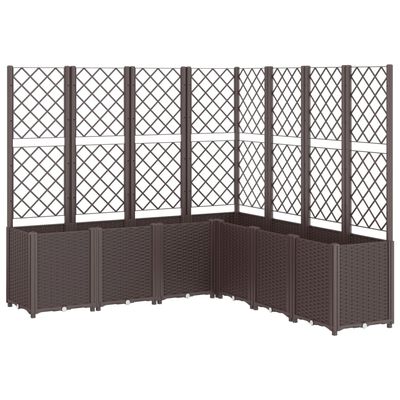 vidaXL Plantenbak met latwerk 160x160x140 cm polypropeen bruin