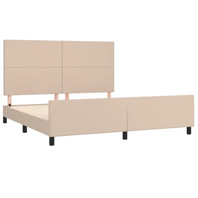 vidaXL Bedframe met hoofdbord kunstleer cappuccinokleurig 180x200 cm