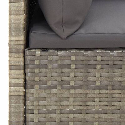 vidaXL 5-delige Loungeset met kussens poly rattan grijs