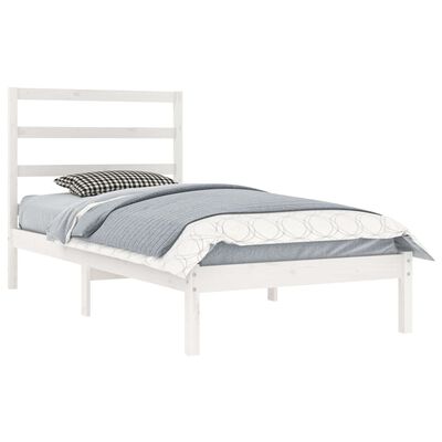 vidaXL Bedframe zonder matras massief grenenhout wit 90x200 cm