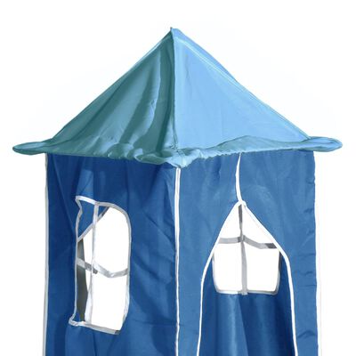 vidaXL Kinderhoogslaper met toren 80x200 cm massief grenenhout blauw