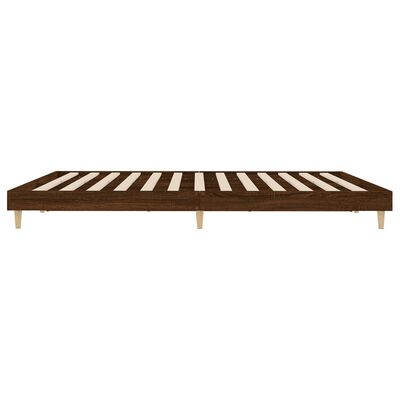 vidaXL Bedframe bewerkt hout bruin eikenkleur 200x200 cm