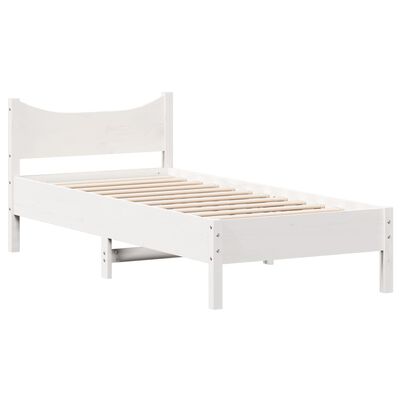 vidaXL Bedframe zonder matras massief grenenhout wit 140x200 cm