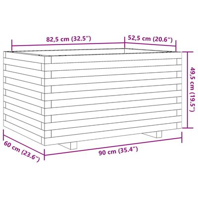 vidaXL Plantenbak 90x60x49,5 cm massief douglashout