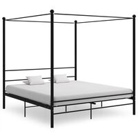 vidaXL Hemelbedframe metaal zwart 180x200 cm