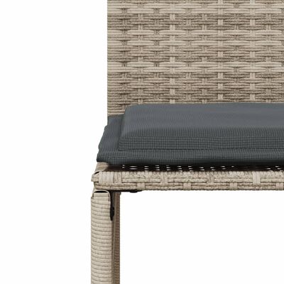 vidaXL 7-delige Tuinset met kussens poly rattan grijs