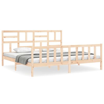 vidaXL Bedframe met hoofdbord massief hout