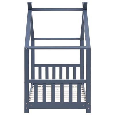 vidaXL Kinderbedframe massief grenenhout grijs 70x140 cm