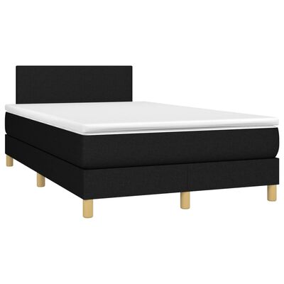 vidaXL Boxspring met matras en LED stof zwart 120x190 cm