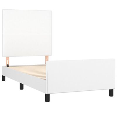 vidaXL Bedframe met hoofdbord kunstleer wit 90x190 cm