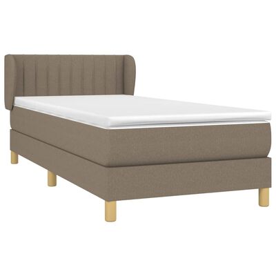 vidaXL Boxspring met matras stof taupe 90x190 cm