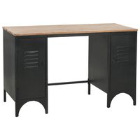 vidaXL Bureau 120x50x76 cm massief vurenhout en staal