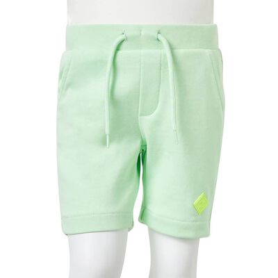 Kindershorts met trekkoord 116 felgroen