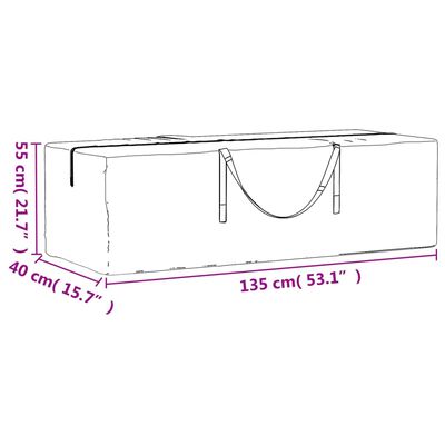 vidaXL Opbergtas voor kerstbomen 135x40x55 cm polyetheen zwart