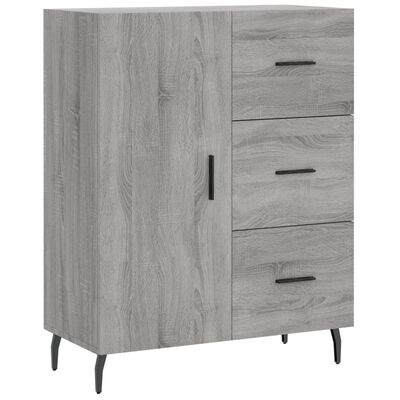 vidaXL Dressoir 69,5x34x90 cm bewerkt hout grijs sonoma eikenkleurig