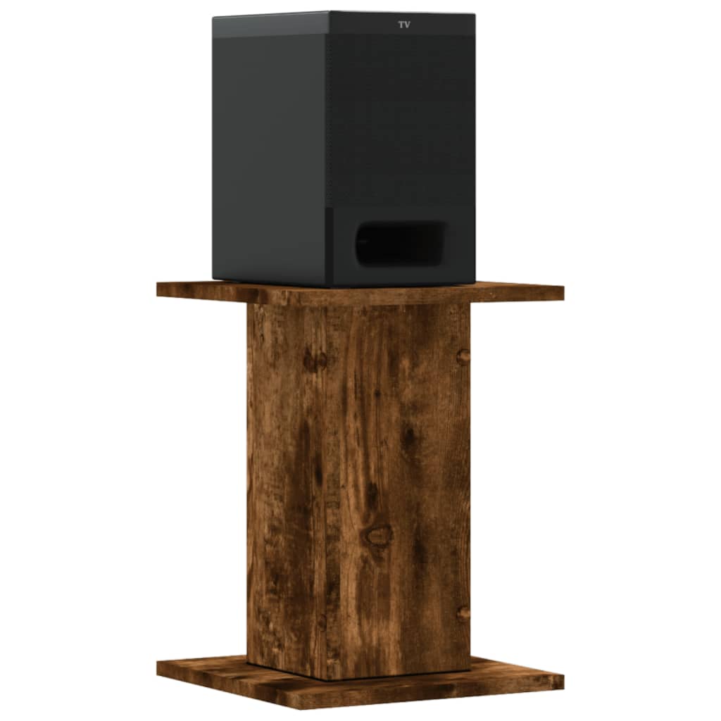 vidaXL Speakerstandaards 2 st 30x30x40 cm bewerkt hout gerookt eiken