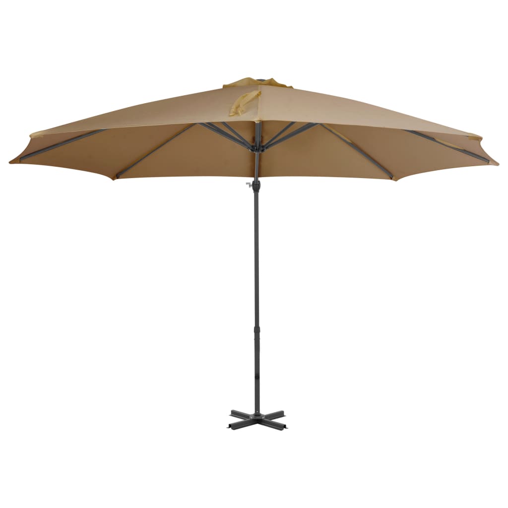 vidaXL Zweefparasol met aluminium paal 300 cm taupe