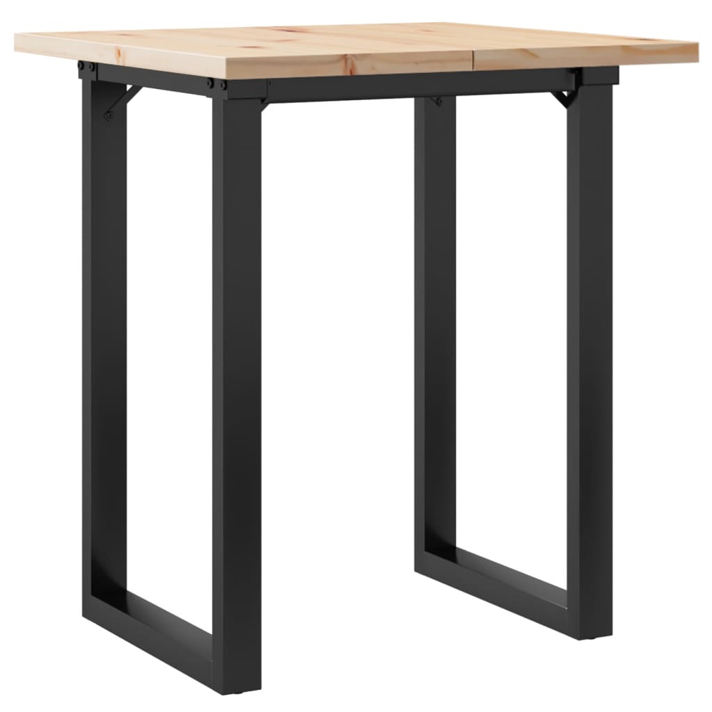 vidaXL Eettafel O-frame 70x70x75,5 cm massief grenenhout en gietijzer