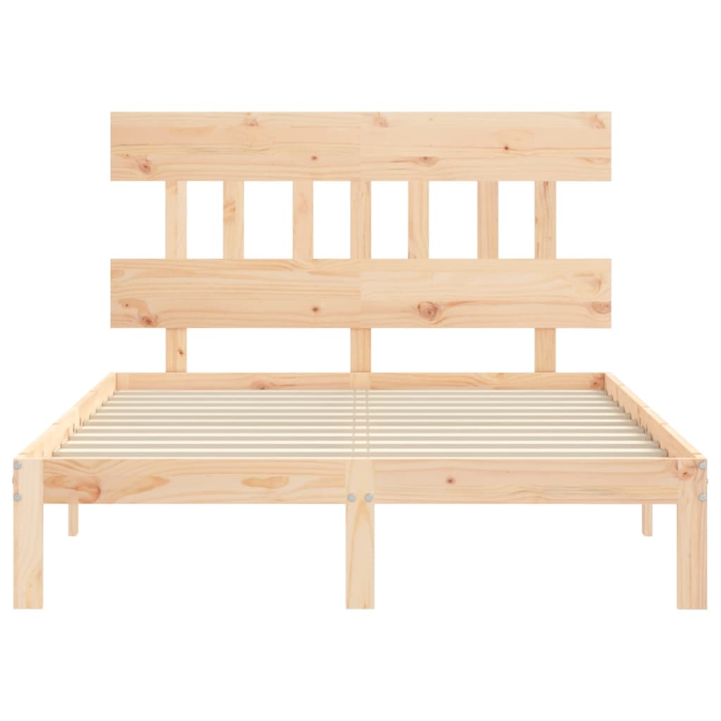 vidaXL Bedframe met hoofdbord massief hout 140x190 cm