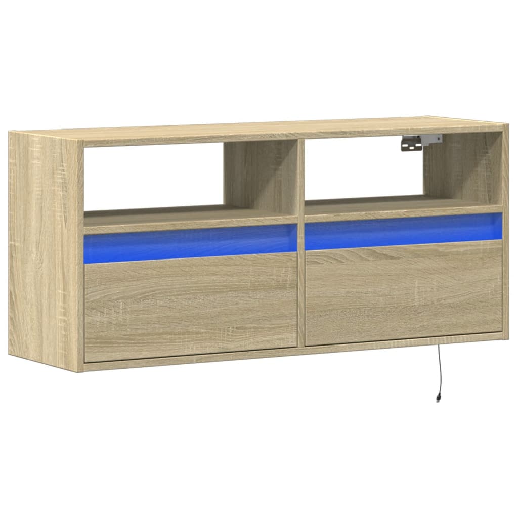 vidaXL Tv-wandmeubel met LED-verlichting 100x31x45 cm sonoma eiken