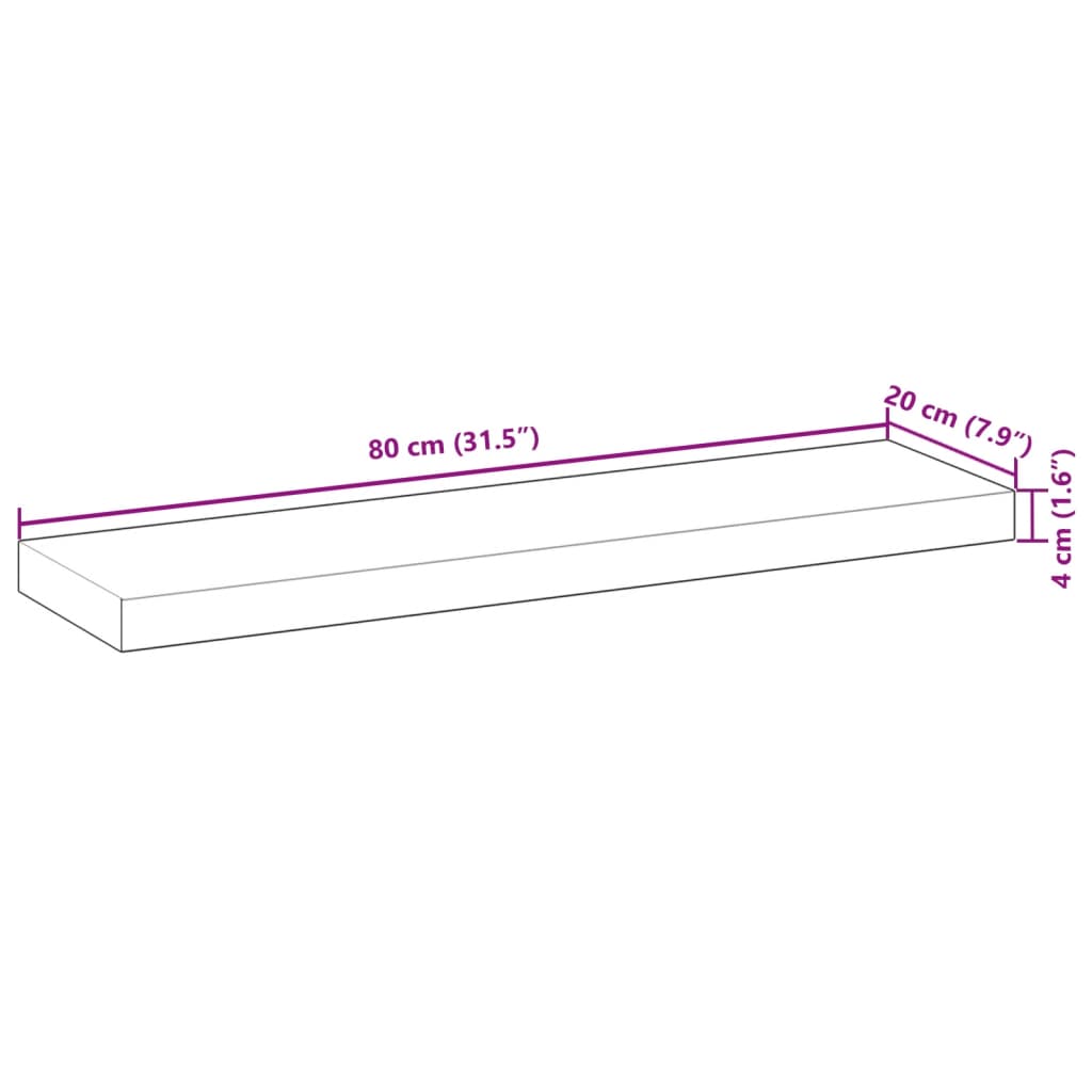 vidaXL Tafelblad rechthoekig 80x20x4 cm massief acaciahout