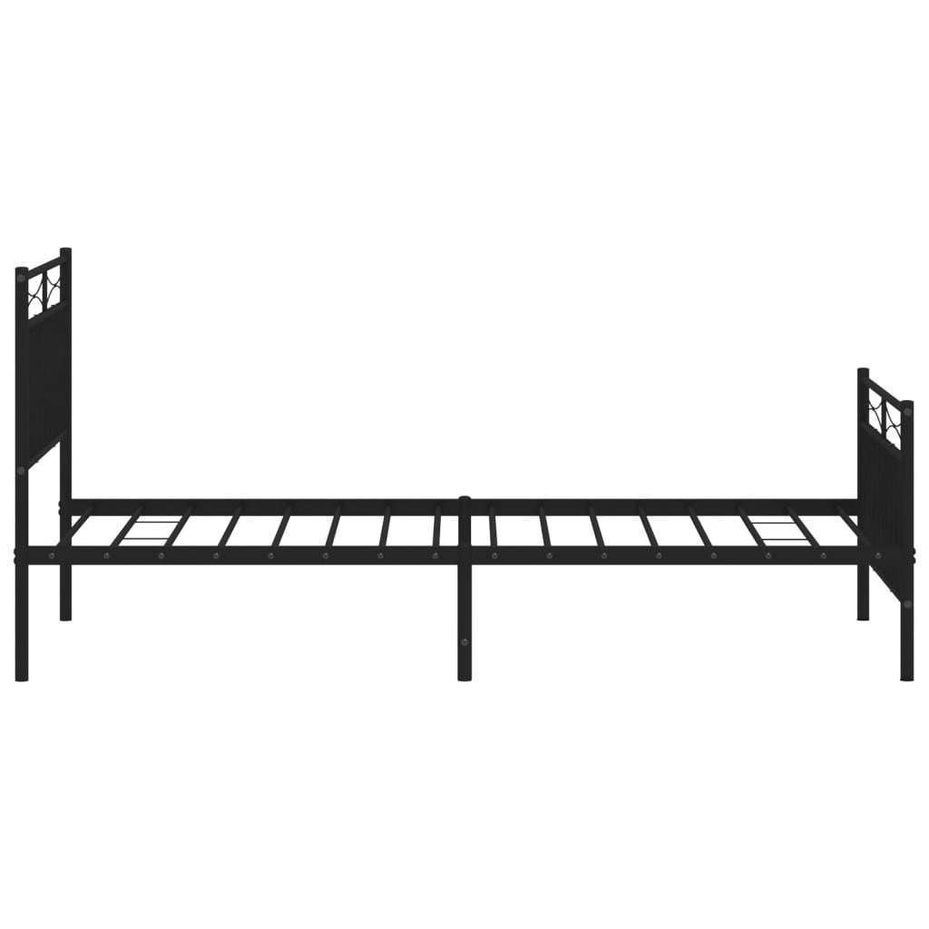 vidaXL Bedframe met hoofd- en voeteneinde metaal zwart 90x200 cm